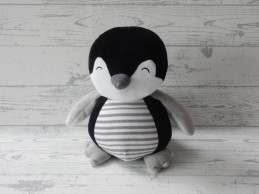 Prenatal knuffel velours zwart wit Pinguin 25 cm