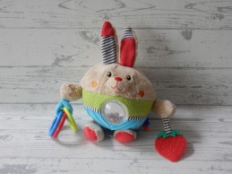 Nicotoy knuffel velours beige blauw rood activiteiten bal haas August