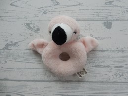 Nature Planet rammelaar velours zalmroze flamingo