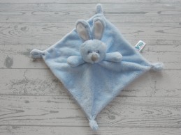 VIB knuffeldoek velours lichtblauw Konijn