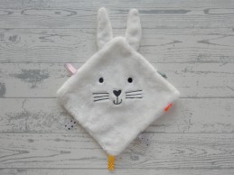 Hema knuffeldoek labeldoek velours wit konijn
