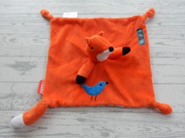 Cosatto knuffeldoek velours satijn oranje grijs vos Be like Mr Fox