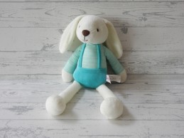Miniso Life knuffel velours beige blauw groen konijn