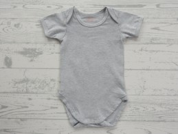 Hema romper korte mouw grijs melange oranje maat 50-56