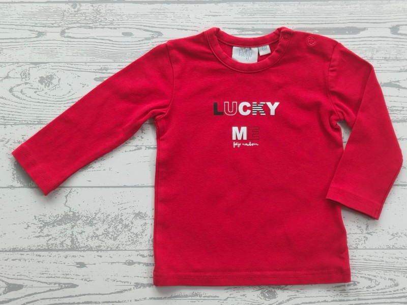 Feetje longsleeve rood donkerblauw wit Lucky Me maat 68