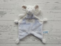 VIB knuffeldoek velours corduroy oud roze wit Konijn