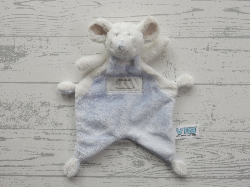 VIB knuffeldoek velours corduroy oud roze wit Konijn