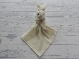Doudou et Compagnie knuffeldoek velours ecru roze Konijn Lapin