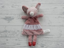 Tiamo knuffeldoek velours roze wit knisper balletmuis