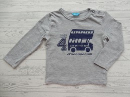 Hema longsleeve grijs melange blauw Vroom maat 80