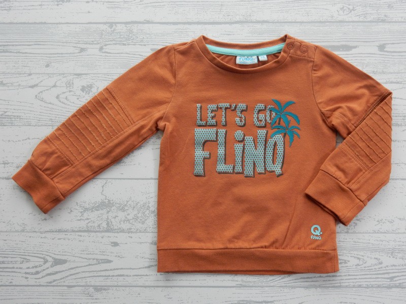 Flinq Rebellious Boys longsleeve bruin aqua Let's Go maat 74