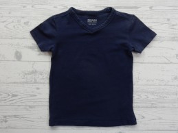 Kinder t-shirt basic donkerblauw v-hals maat 98-104