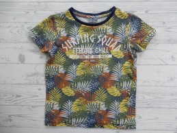 Scamps & Boys t-shirt donkerblauw groen geel jungle blad maat 104