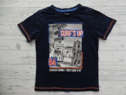 Europe Kids t-shirt donkerblauw oranje Surf's up maat 98-104