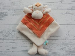 Premaman doudou knuffeldoek velours ecru oranje hond