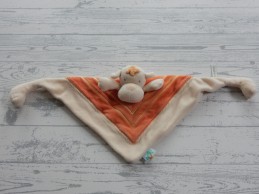 Premaman doudou knuffeldoek velours ecru oranje hond