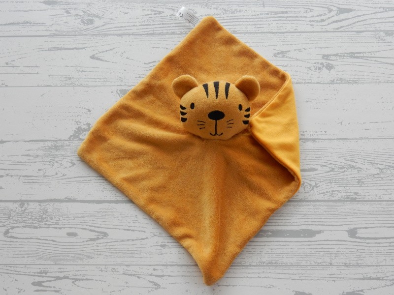 Bambino knuffeldoek velours bruin oker geel zwart tijger