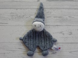 Prenatal knuffeldoek tuttel tutpopje gebreid grijs zilver