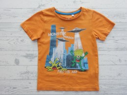 Palomino t-shirt oker geel blauw Monster Invasion maat 110