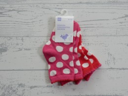 Hema 2 paar sokken roze rood wit stippen maat 6-12 mnd