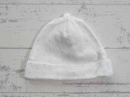 H&M newborn mutsje wit roze stipjes New Arrival maat 50