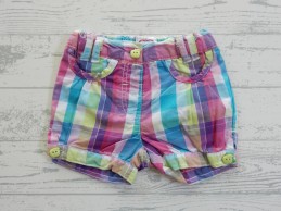 Baby Club short katoen roze paars geruit maat 68