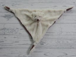 Happy Horse knuffeldoek velours wit bruin driehoek beer