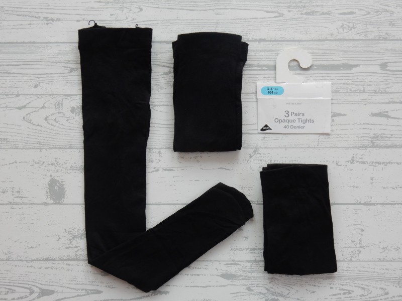 Panty opaque tights zwart 40 denier 3 stuks maat 3-4 jaar