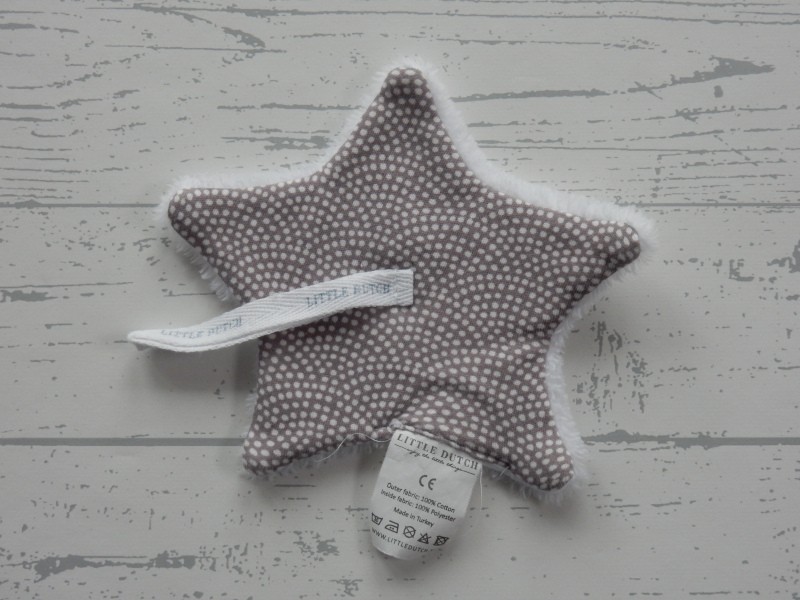 Little Dutch Tiamo speendoekje velours wit bruin taupe wit stipjes Ster