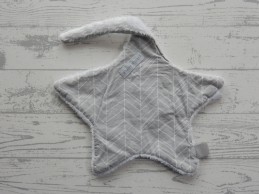 Little Dutch Tiamo speendoekje velours wit grijs ster Grey Leaves