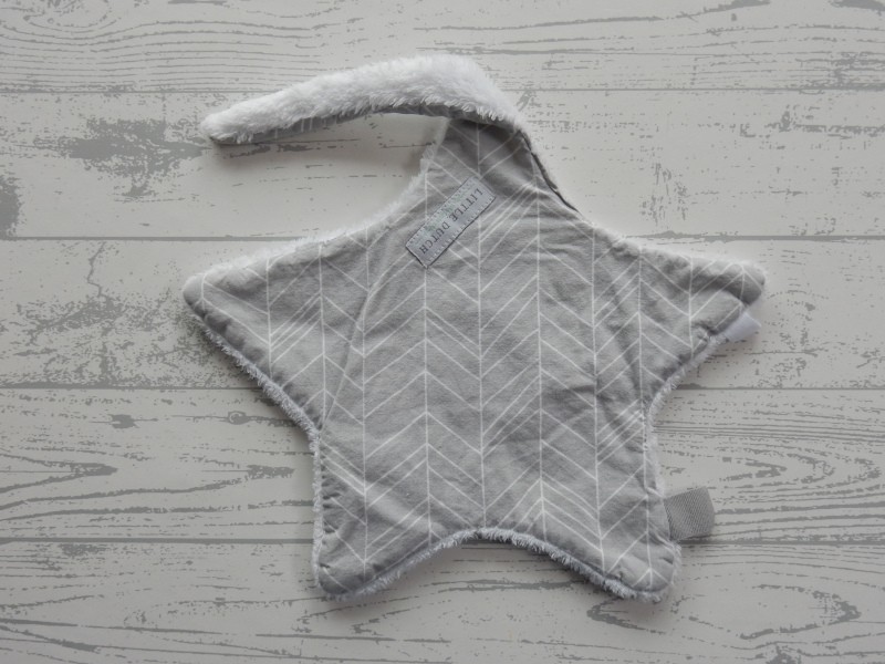 Little Dutch Tiamo speendoekje velours wit grijs ster Grey Leaves