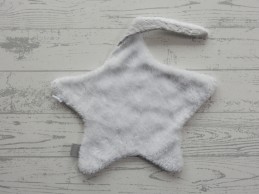 Little Dutch Tiamo speendoekje velours wit grijs ster Grey Leaves