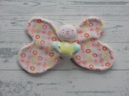 Happy Horse knuffeldoek velours lichtroze roze groen vlinder