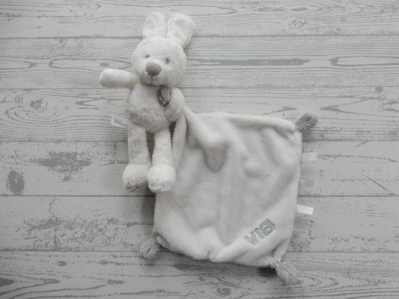 VIB knuffeldoek velours grijs Konijn