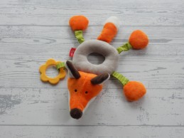 Sigikid knuffel rammelaar velours knisper oranje bruin vos