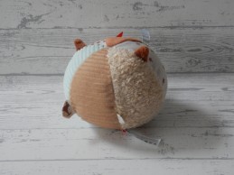 Hema knuffelbal rammelaar velours bruin lichtbruin lichtblauw vos