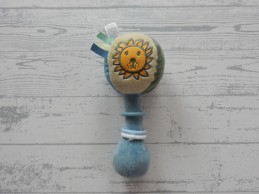 Nijntje balrammelaar velours blauw lichtgroen groen ringen leeuw