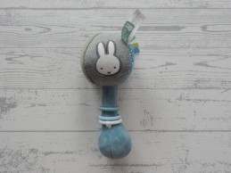 Nijntje balrammelaar velours blauw lichtgroen groen ringen leeuw