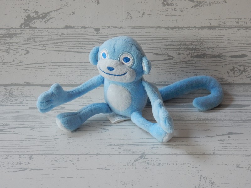 Zwitsal knuffel velours blauw aap