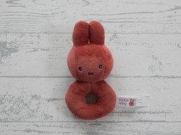 Nijntje knuffel rammelaar ring velours roestbruin