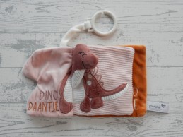 Prenatal buggyboekje velours wit roze bruin Mijn Eerste Dino Boek