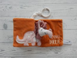 Prenatal buggyboekje velours wit roze bruin Mijn Eerste Dino Boek