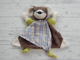 Sterntaler knuffeldoek velours bruin wit groen mause Maxi