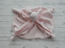 La Petite Couronne knuffeldoek velours roze konijn