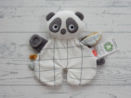 Kikadu knuffeldoek speendoekje tricot velours wit grijs panda