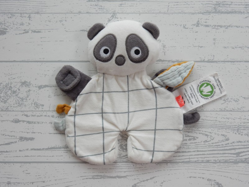 Kikadu knuffeldoek speendoekje tricot velours wit grijs panda