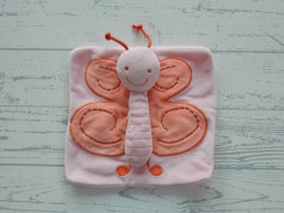 Difrax knuffeldoek knuffellap velours roze vlinder Babette