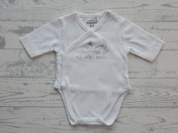 Prenatal romper lange mouw overslag wit Er was eens maat 44