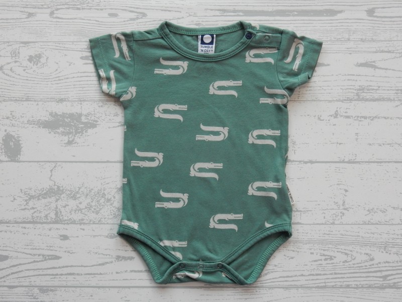 Tumble 'n Dry romper korte mouw groen krokodil maat 56