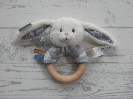 Little Dutch Tiamo houten ring rammelaar adventure blauw konijn